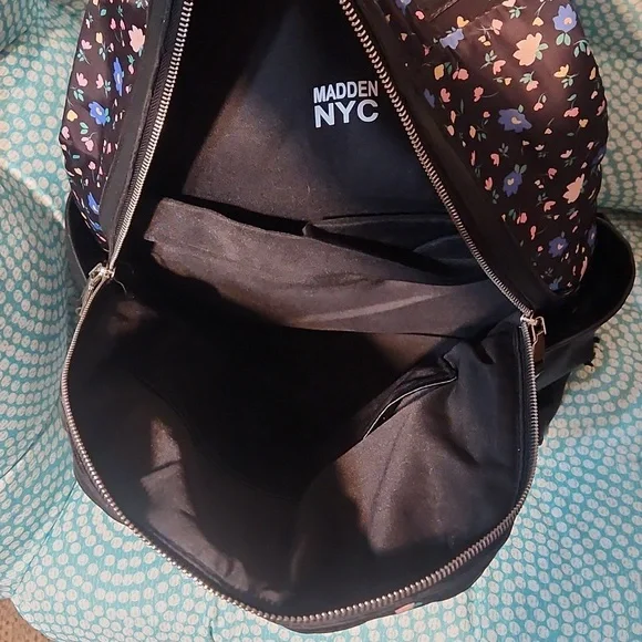 Floral Black Backpack By Brand Madden NYC - Picture 9 of 11